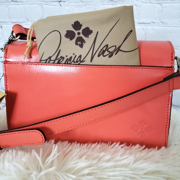 PATRICIA NASH Maribel Coral Leather Crossbody Handbag--NWT - Picture 2 of 14